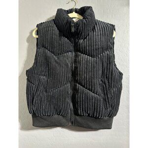 Indigo Thread Co Women’s Dressy Puffer Zip Front Vest Black size M